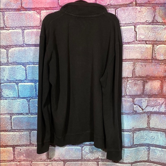 Tommy Hilfiger Quarter Zip Sweatshirt XXL Black Cotton Pullover Sweatshirt - Picture 4 of 6